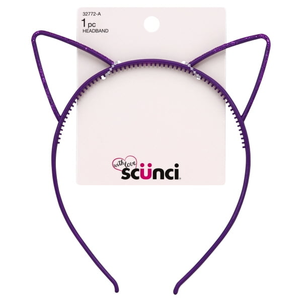 Scunci Pink Kids Cat Ear Headband, Glitter, 1.0 ct
