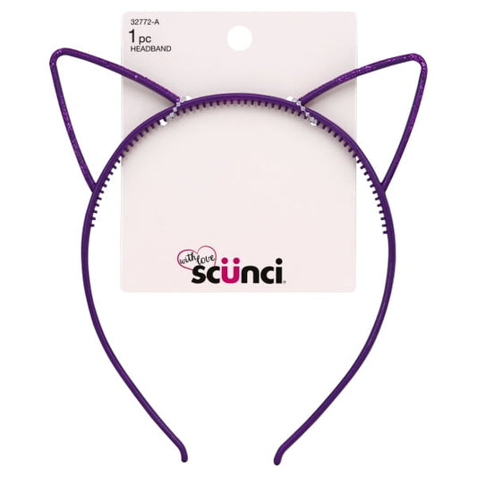Scunci Pink Kids Cat Ear Headband, Glitter, 1.0 ct