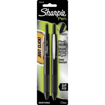 Sharpie 0.8 mm Fine Point Pens, Black, 2 Count