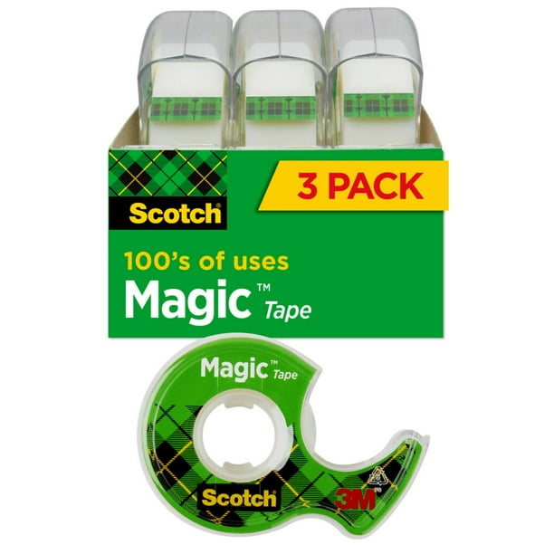 3M Scotch Magic Tape Dispensers  Clear  3/4 in. x 300 in.  3 CT
