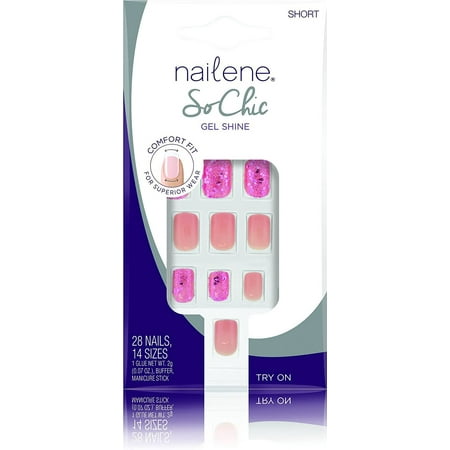 Nailene So Chic Berry Squoval, 77146- 28 Pc