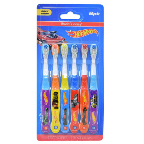 Firefly Toothbrush Hot Wheels 3 Count Value Pk W/Cover (6in)