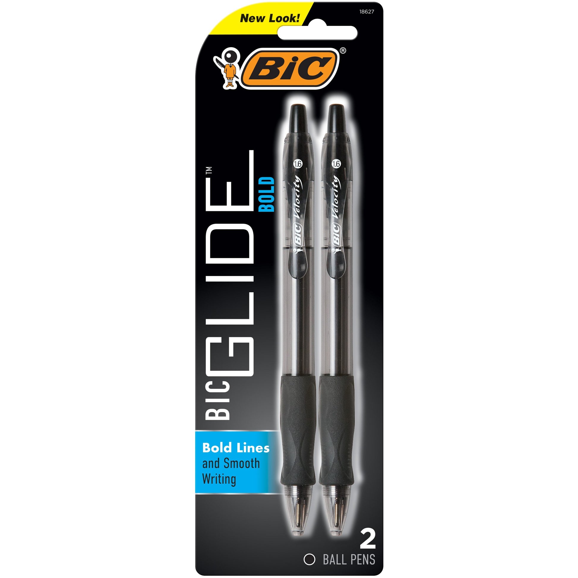 BiC Glide Retractable Ballpoint Pen - Black, 2 pack