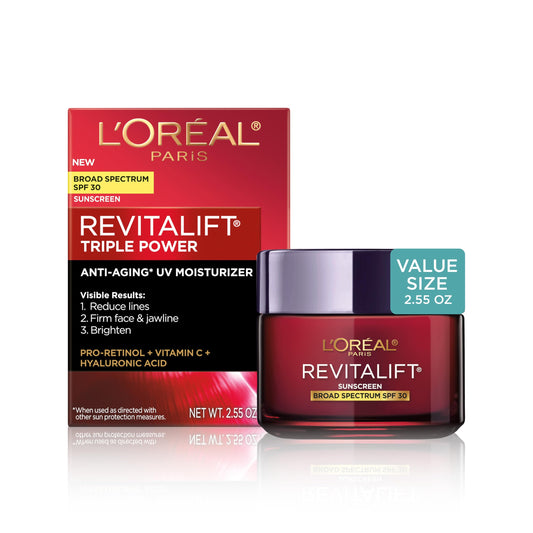 L'ORÉAL PARIS Revitalift Triple Power Face Moisturizer, Fragrance Free, 1.7 oz.