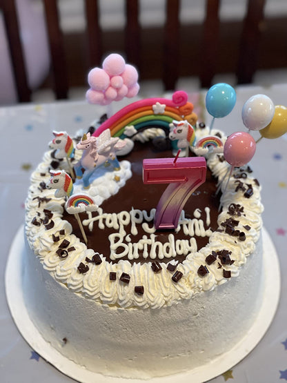 Unique Vibrant Rainbow Border Birthday Candle - Number 7