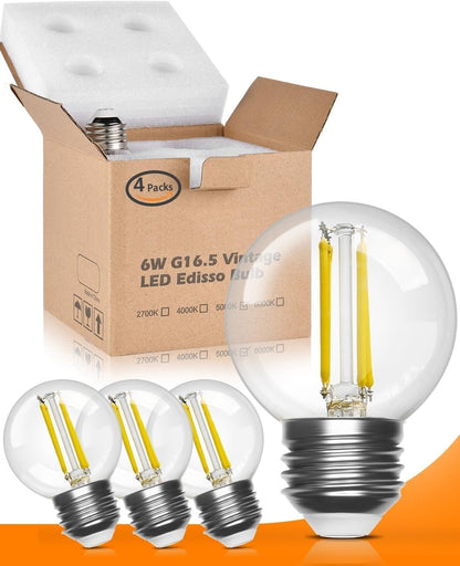 GE Lighting Relax HD G16.5 LED Light Bulbs, Vanity Globe Lights, 40 Watt Replacement, Soft White, 2 pack