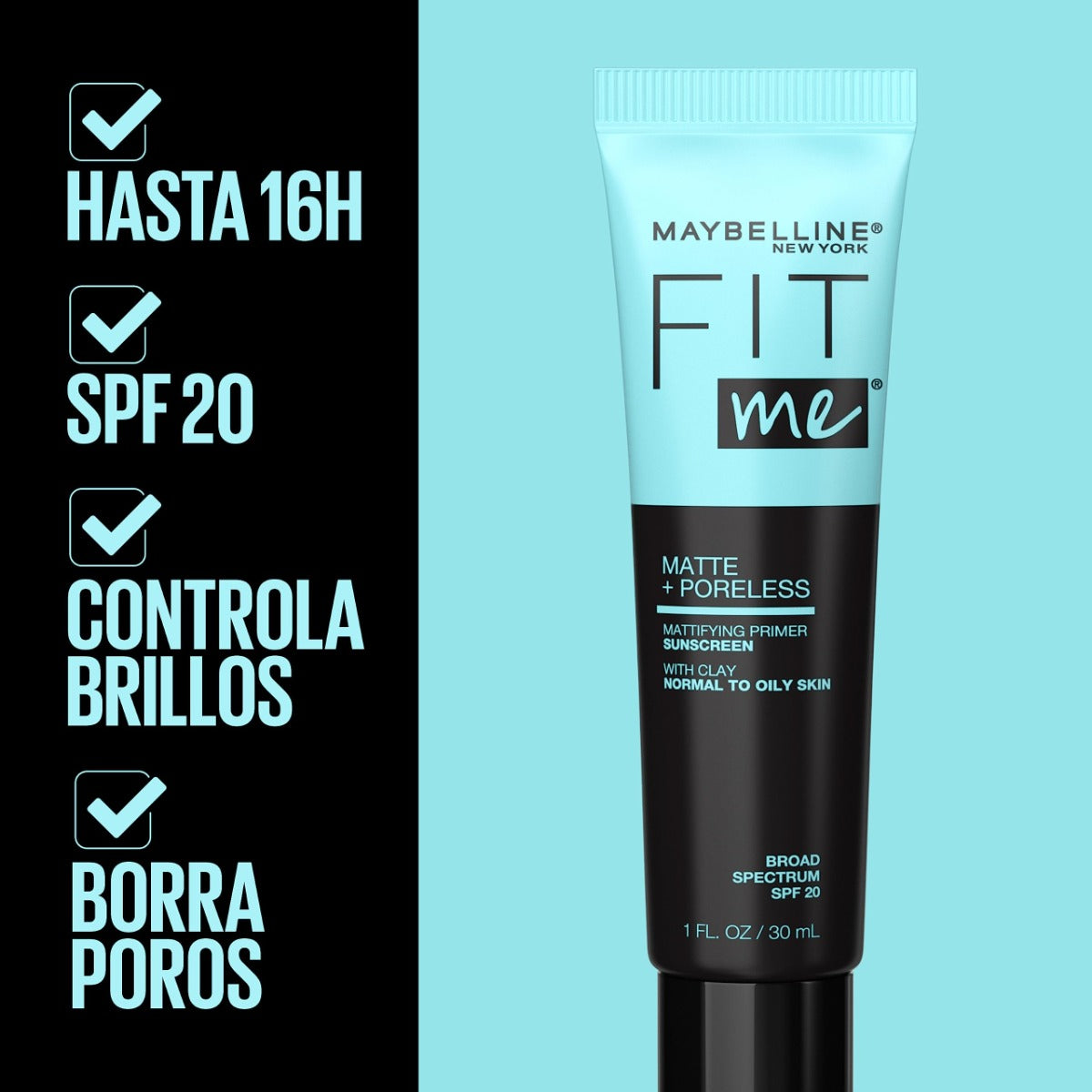 MAYBELLINE New York Fit Me Matte + Poreless Primer Mattifying Face Primer, 1 oz