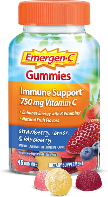 EMERGEN-C 750MG MIXED FRUIT GUMMIES 45CT