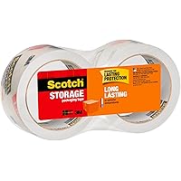 3M Scotch Long Lasting Packaging Tape  1 7/8  x 55 Yds  2 Rolls