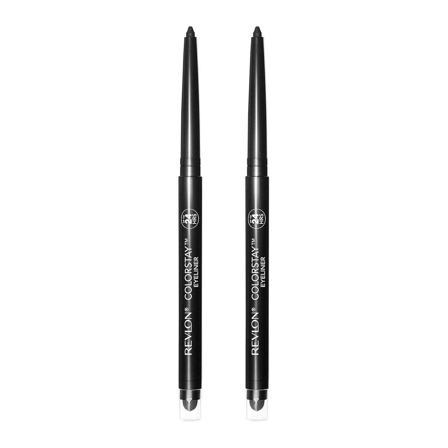 REVLON ColorStay Pencil Waterproof Eyeliner With Built-In Sharpener - 201 Black, 2 count
