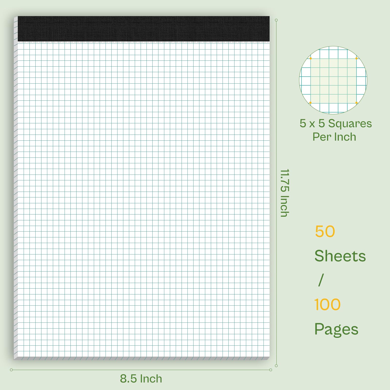 Ampad® Graph Pad, Graph Rule (5 x 5), 50 Sheets