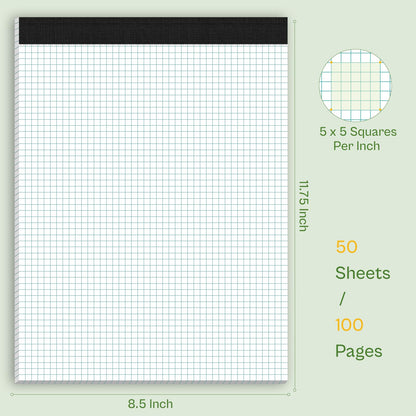 Ampad® Graph Pad, Graph Rule (5 x 5), 50 Sheets