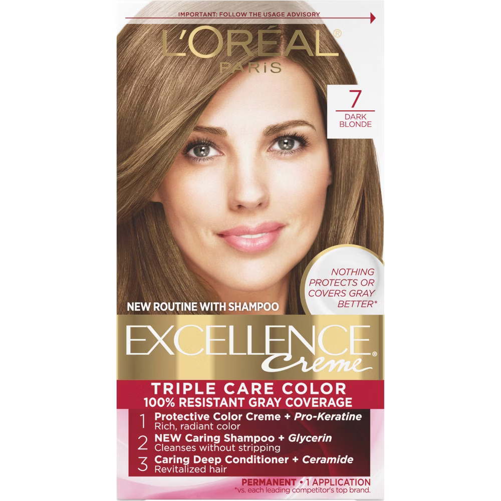 L'ORÉAL PARIS Excellence Triple Protection Permanent Hair Color, 8 Medium Blonde, 6.3 fl. oz.
