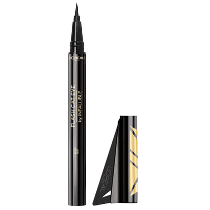 L'ORÉAL PARIS Infallible Flash Cat Eye Waterproof Brush Tip Liquid Eyeliner, 220 Black, 0.018 oz.