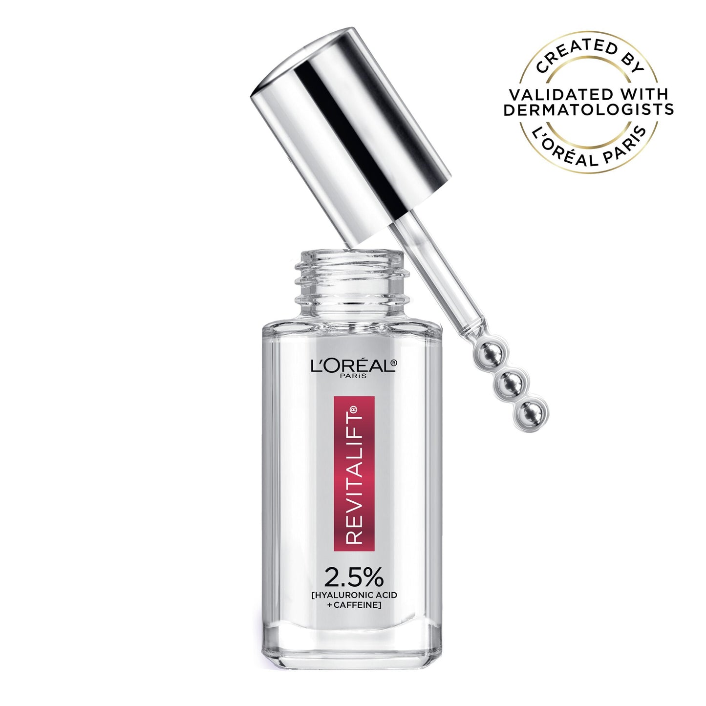 L'ORÉAL PARIS Revitalift Derm Intensives Hyaluronic Acid and Caffeine Eye Serum, 0.67 fl oz