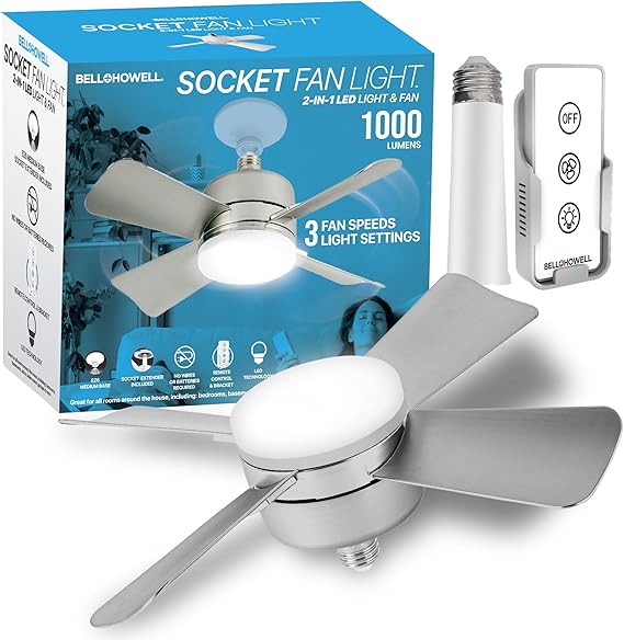 Bell + Howell Socket FanLight - White