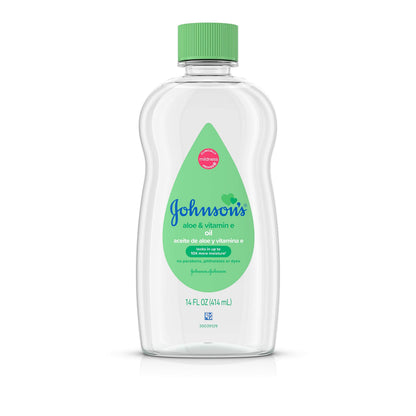 JJ BABY OIL 20OZ ALOE/VIT E