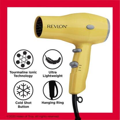 REVLON Compact Hair Dryer - Yellow, 1875 Watts
