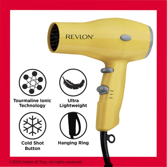 REVLON Compact Hair Dryer - Yellow, 1875 Watts