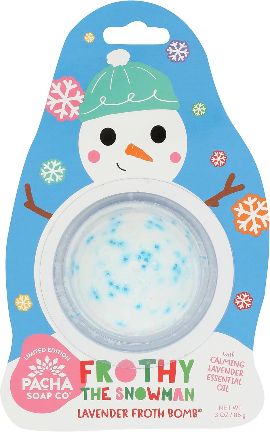 Pacha Soap Co Froth Bomb, Frothy the Snowman, Lavender - 3 Oz