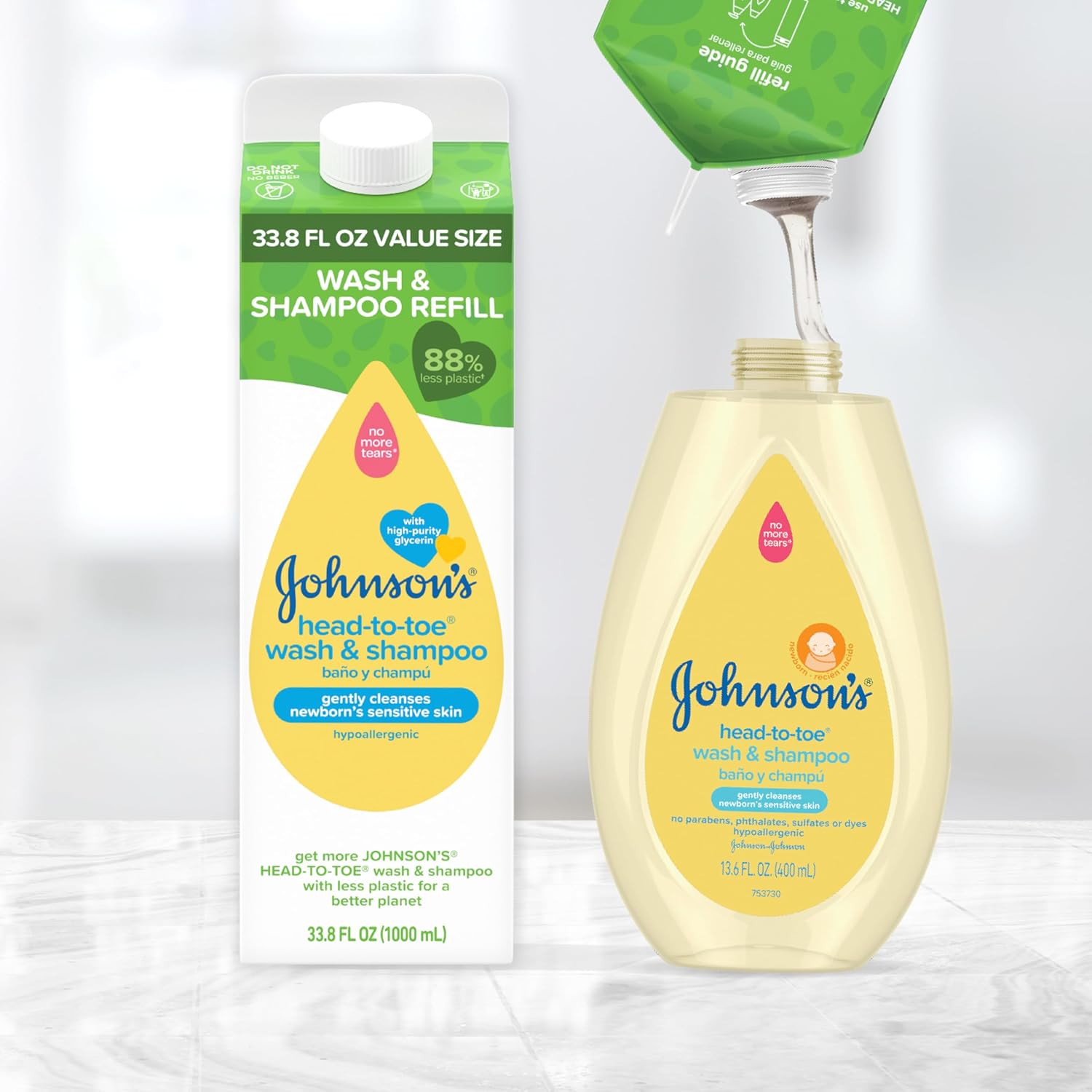 Johnson & Johnson's Head-To-Toe Gentle Baby Body Wash & Shampoo, Travel Size