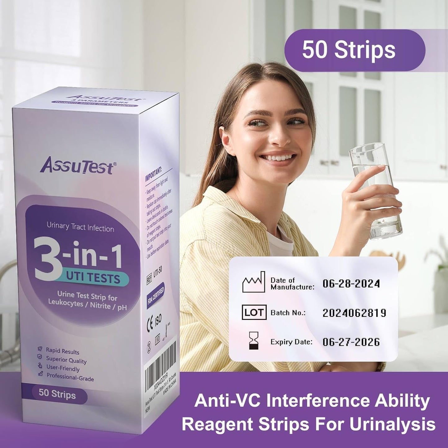 URINE UTI TEST 3CT AMERICAN SCREENING
