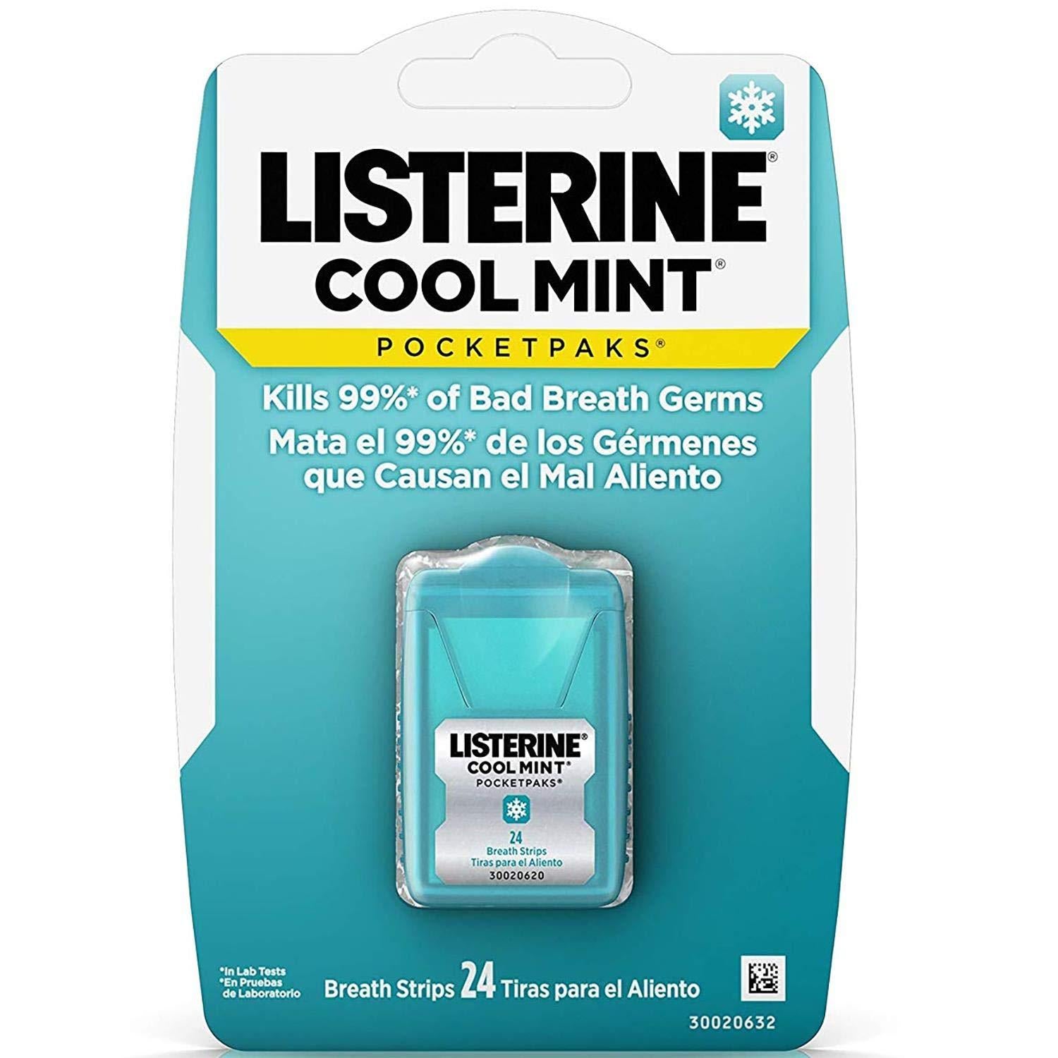 Listerine Pocketpaks Breath Strips Cool Mint 3 Count (6in)
