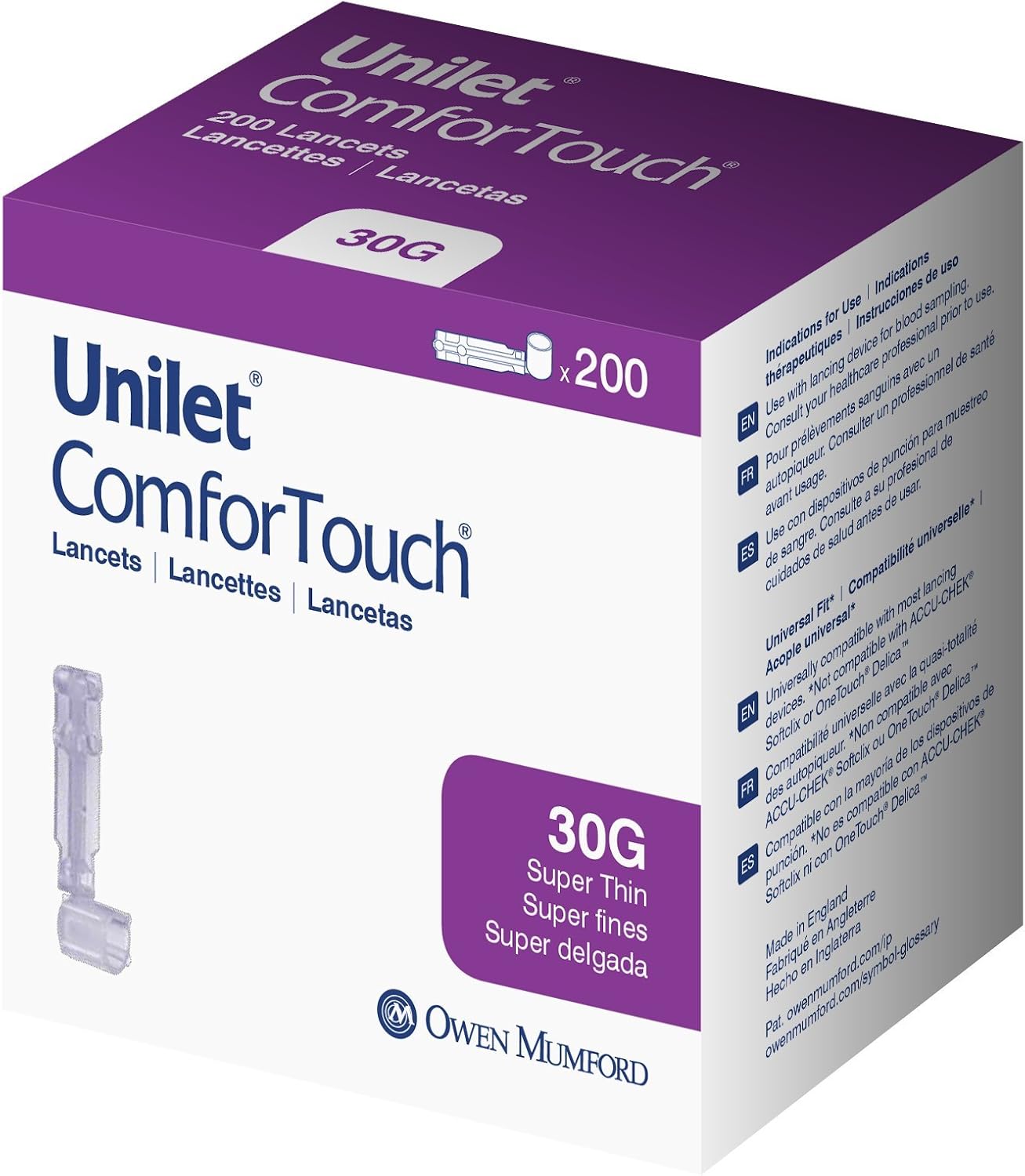 UNILET LANCETS SUPER THIN 30G LNC 100CT