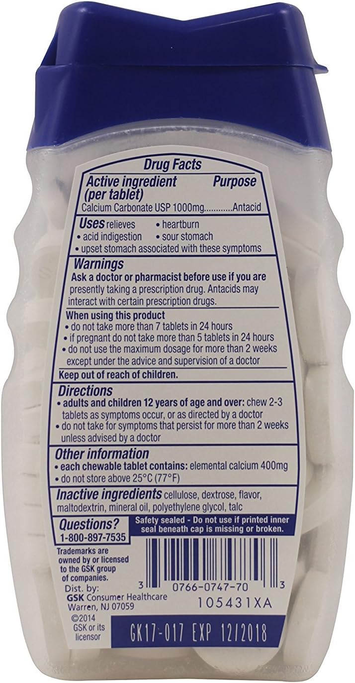 TUMS ULTRA CW 1000MG 160 PPMNT