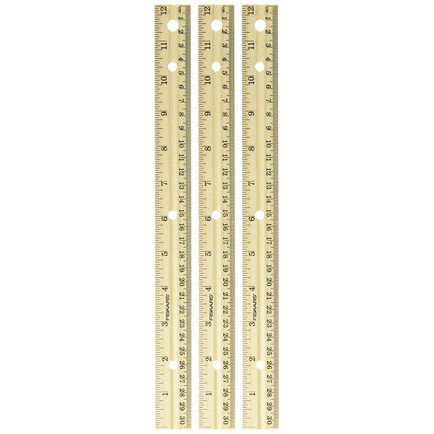 Ava Wooden Ruler, 12 inch