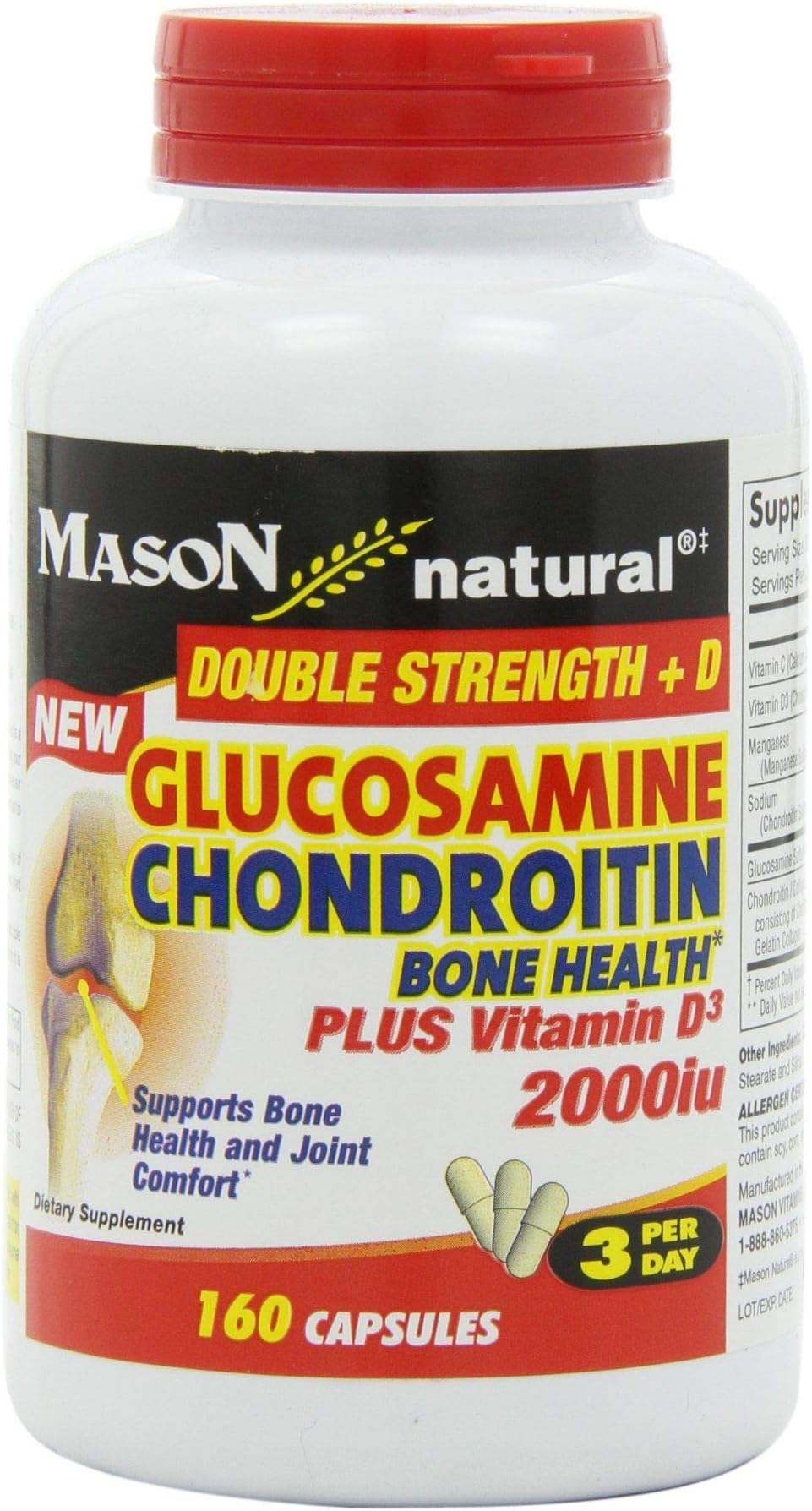 GLUCOSAMINE CHONDROITIN CAP 180CT MASON