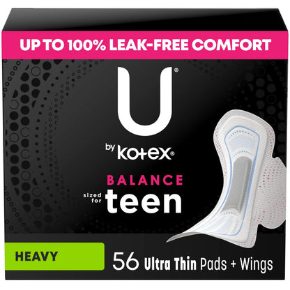 U BY KOTEX TEEN ULTTHN OVRN WNG PAD 4X12