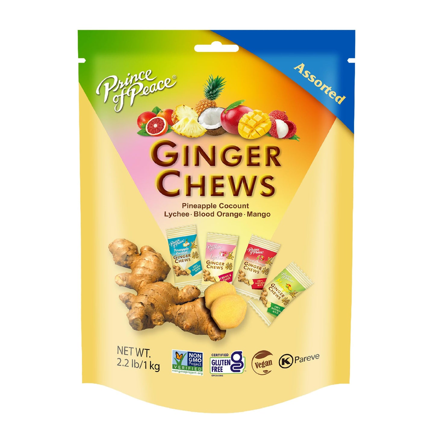 PRINCE OF PEACE CHEWS,GINGER MANGO