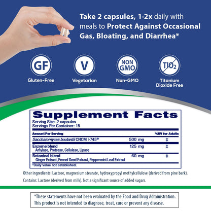 FLORASTOR GAS & BLOAT DGST SUPP CAP 30CT