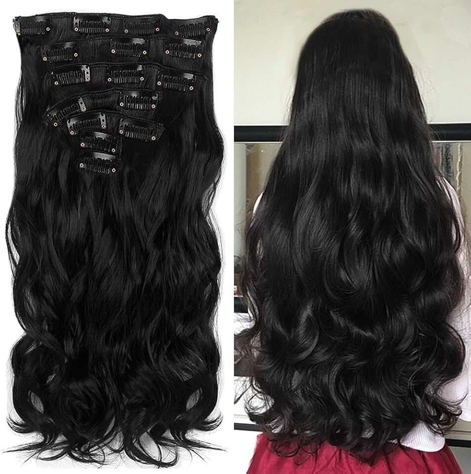 CALYSPO CLIP HAIR EXT 15  BLACK
