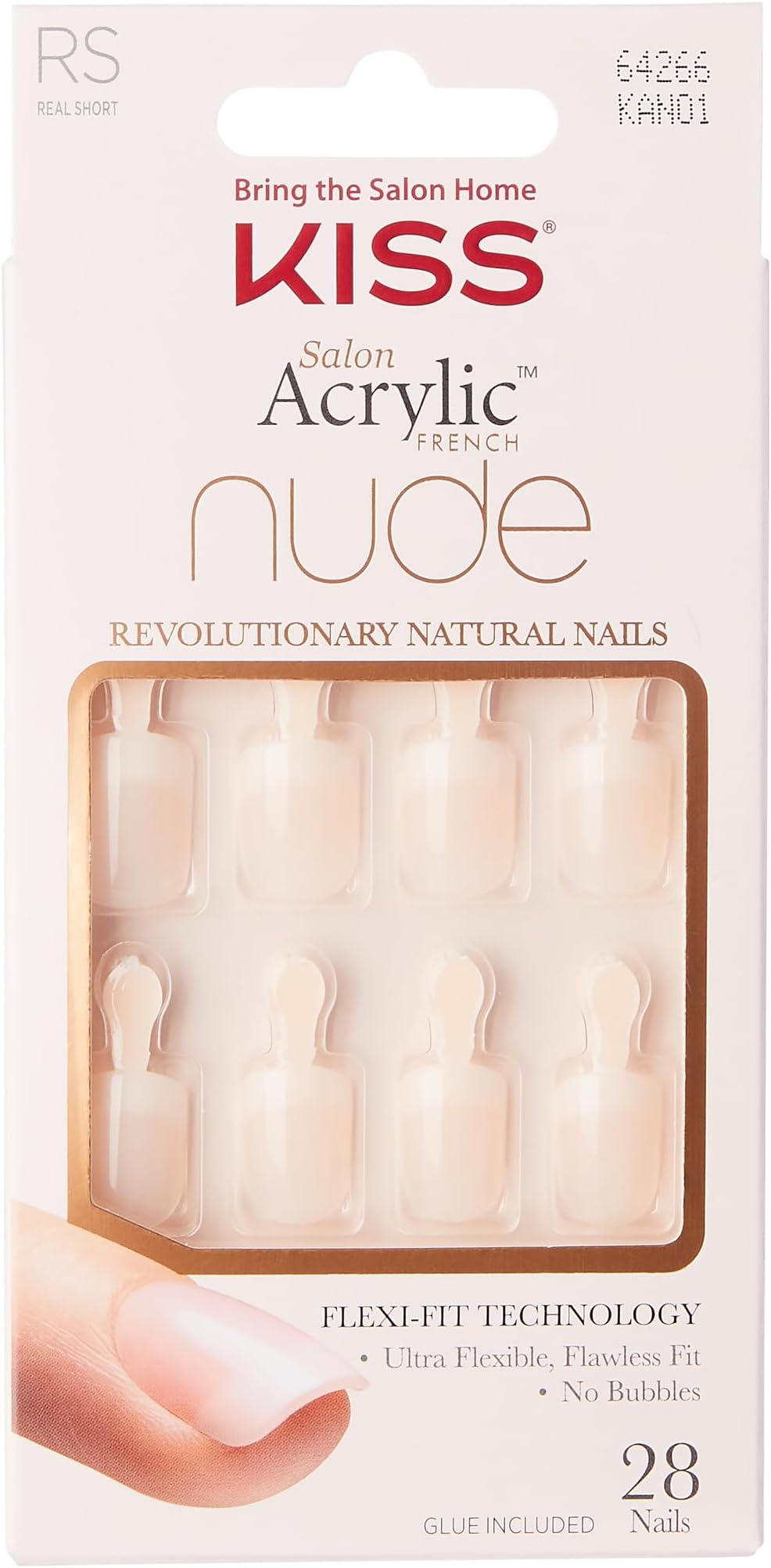 KISS Salon Acrylic French Toenail, Walk Avay - 24 count