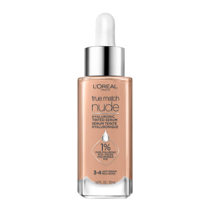 L'ORÉAL PARIS True Match Hyaluronic Tinted Serum Foundation Skincare Hybrid, 7.5-8.5 Cool Deep, 1 fl oz