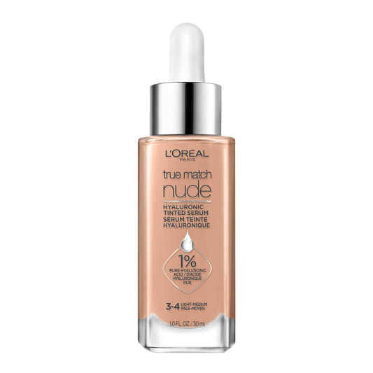 L'ORÉAL PARIS True Match Hyaluronic Tinted Serum Foundation Skincare Hybrid, 4.5-5.5 Rich Medium, 1 fl oz