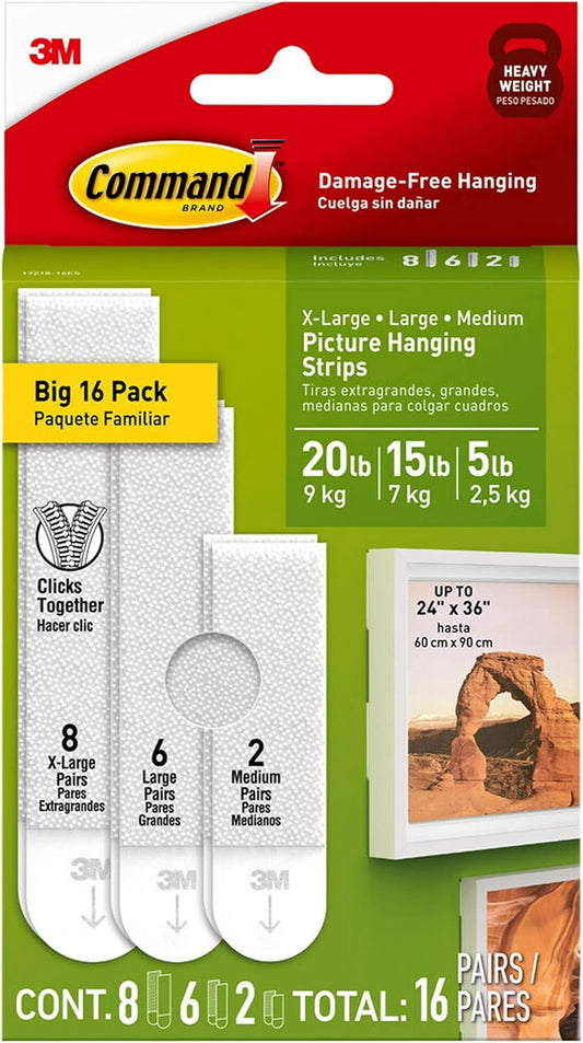 Command Picture Hanging Kit - White, 16 count