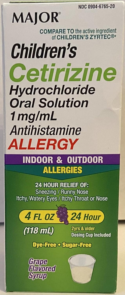 CETIRIZINE HCL CHILD 1MG-ML SOL 118ML