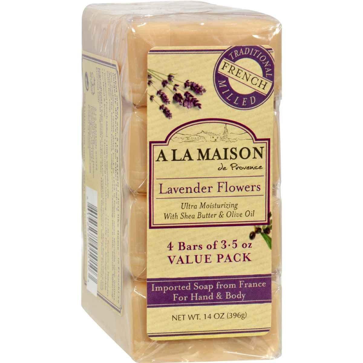 A LA MAISON BAR SOAP,LAVENDER FLOWERS