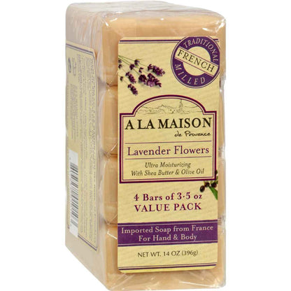 A LA MAISON BAR SOAP,LAVENDER FLOWERS