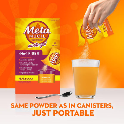 METAMUCIL ON-THE-GO ORN S/F PKT 30X5.8GM