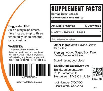NAC N-ACETYLCYSTIEN 600MG