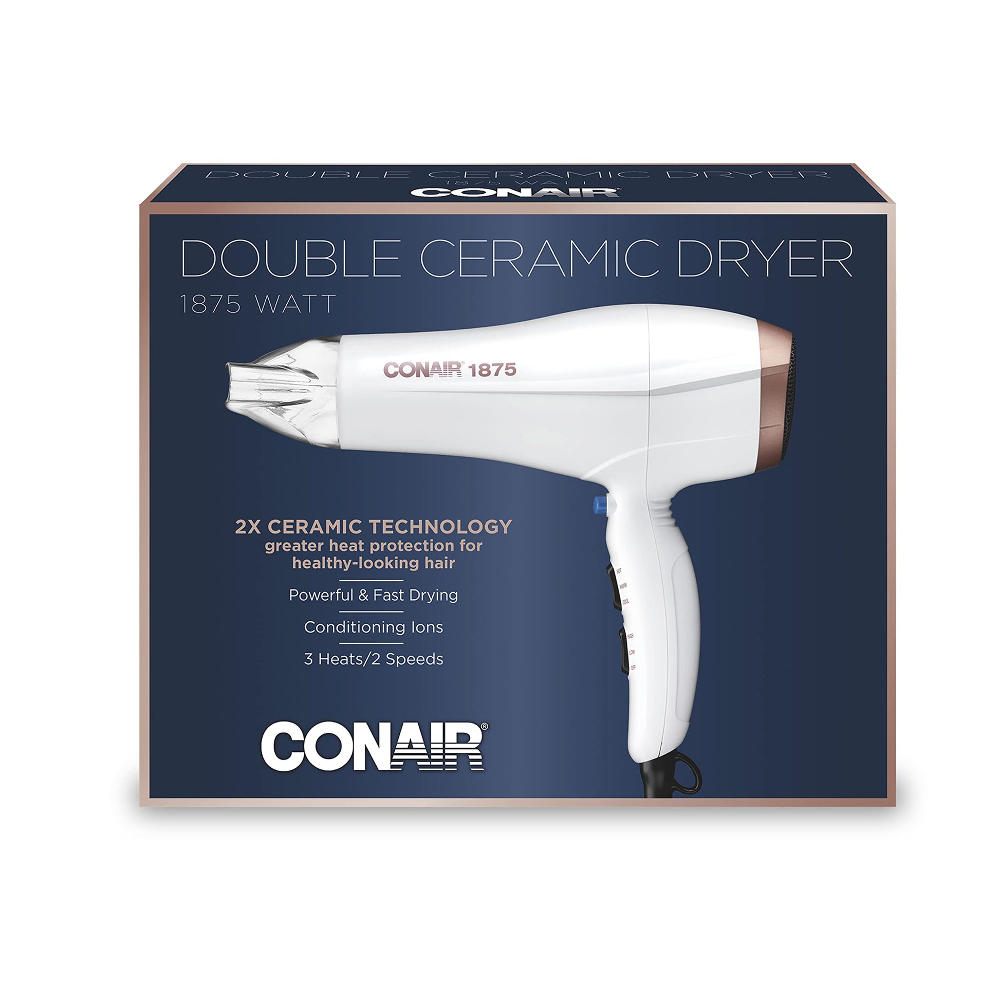 CONAIR 1875 Watt Double Ceramic Hair Dryer - White
