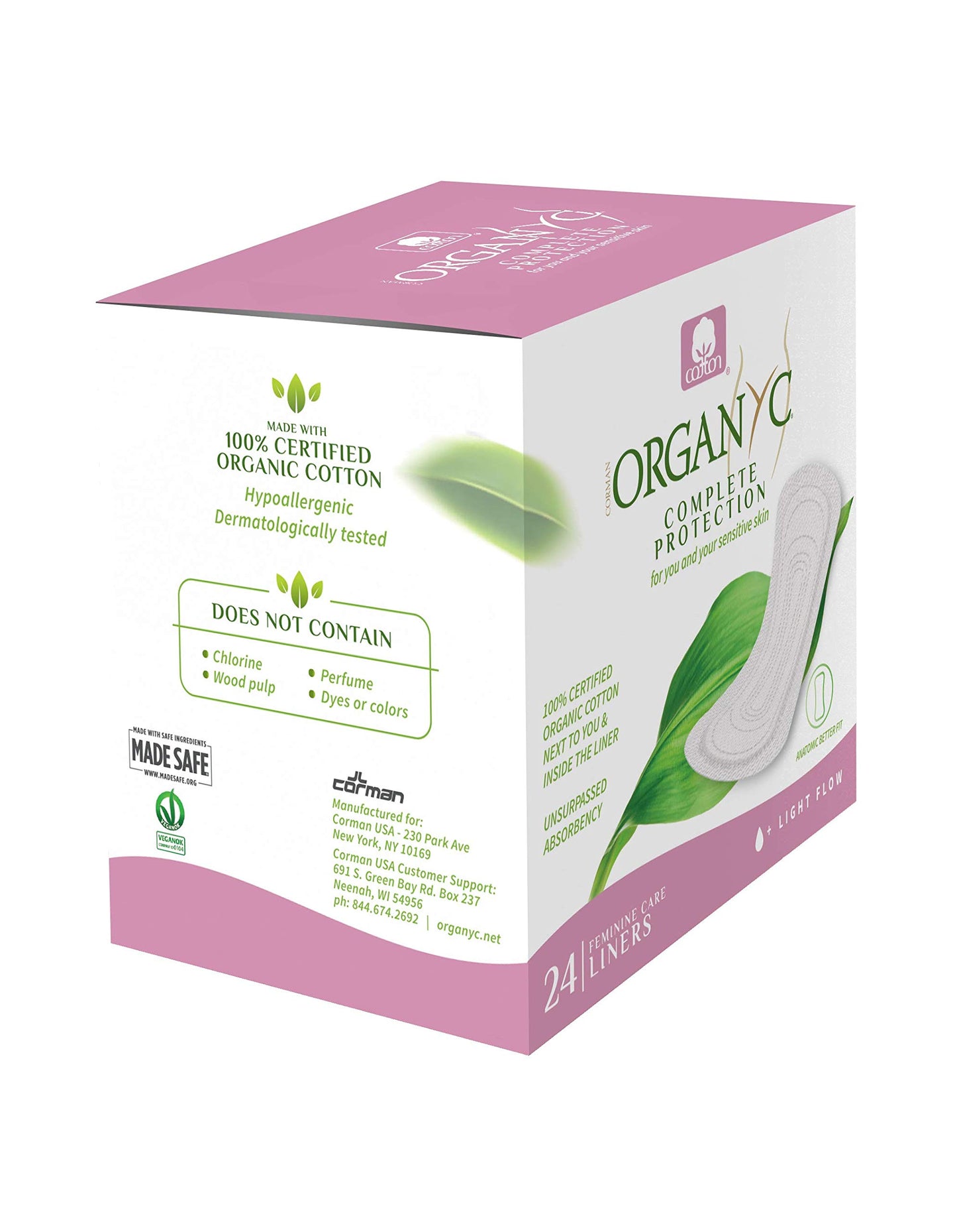 ORGANYC PANTY LINERS,CTN,FLAT