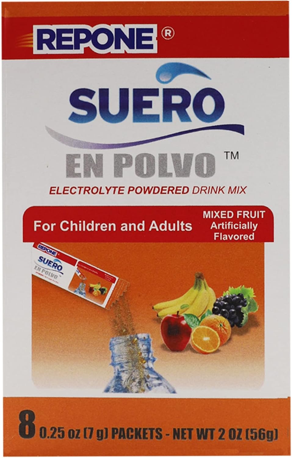 REPONE Suero Electrolyte Powder Solution - Fruit Flavor, 8 Count