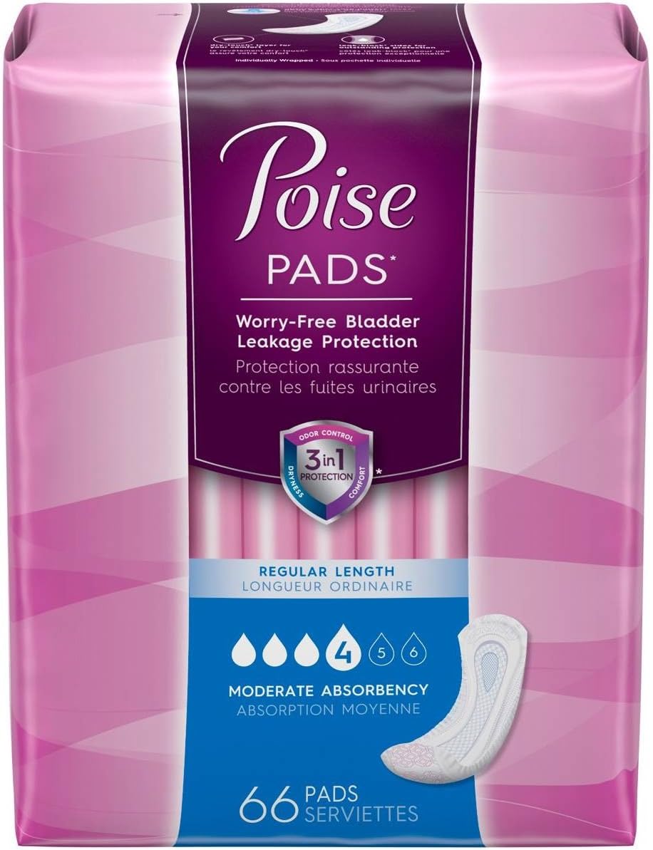 POISE PAD MODERATE 2X66CT