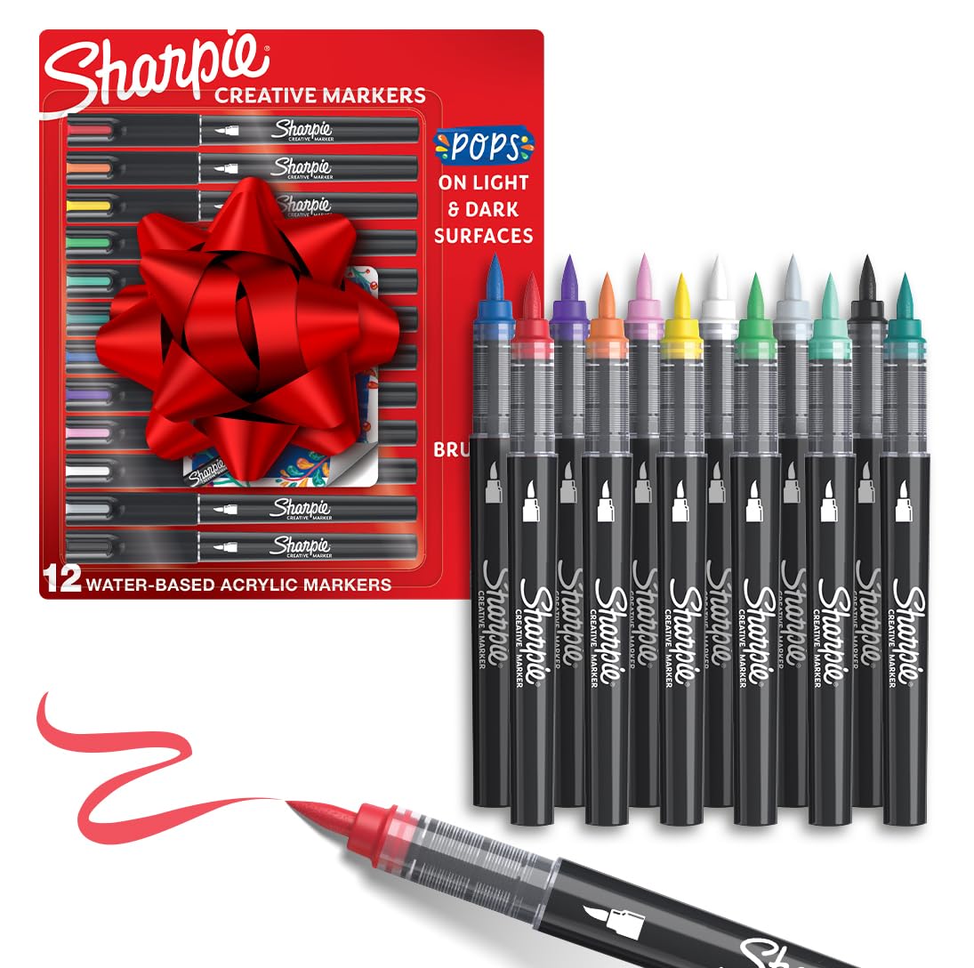 Sharpie Creative Markers, Acrylic, Bullet Tip - Assorted, 2 count