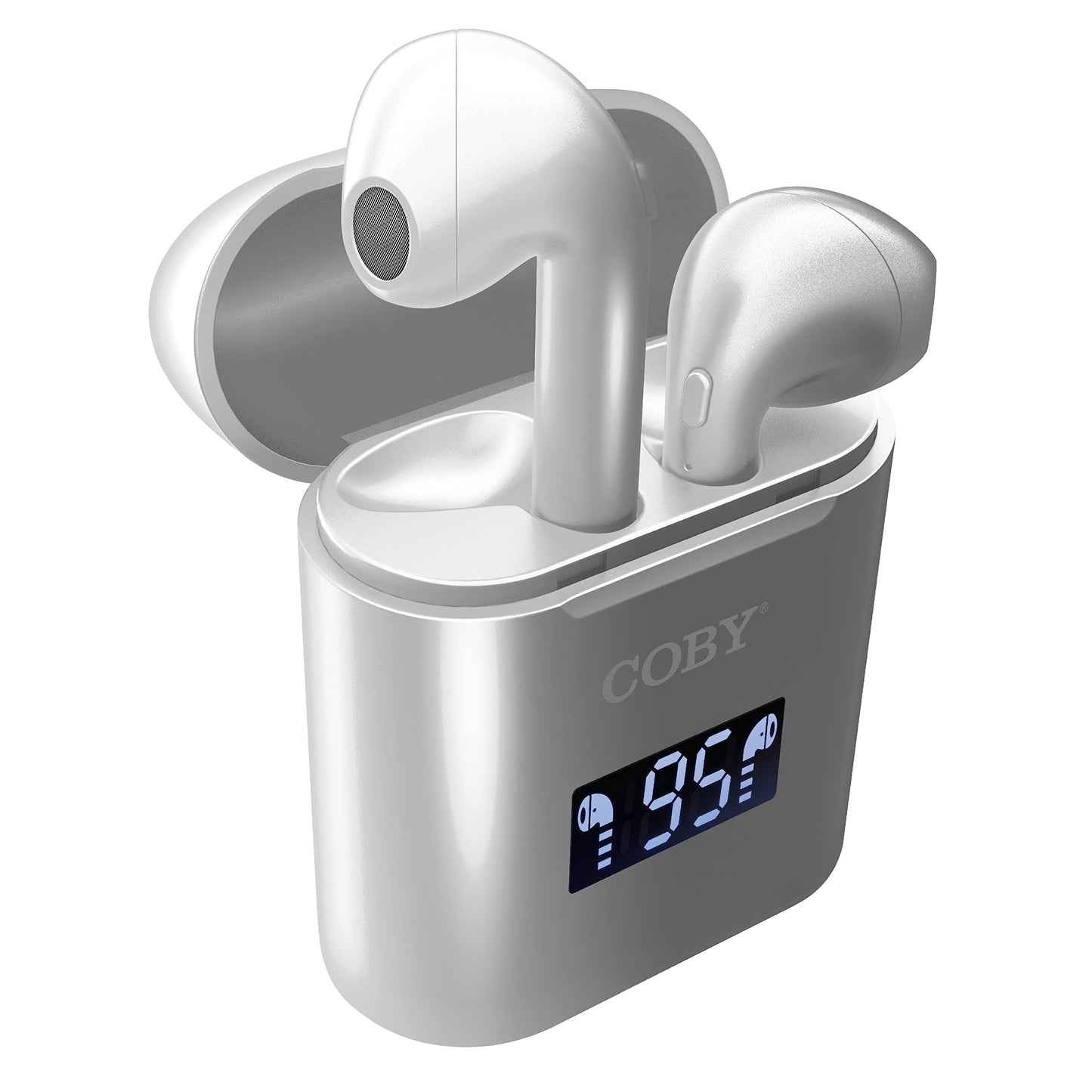 COBY METAL WRLS BLTH EARBUDS RGB